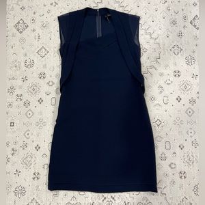 The Kooples Sophisticated Navy Blue Dress With Beautiful Details - Small